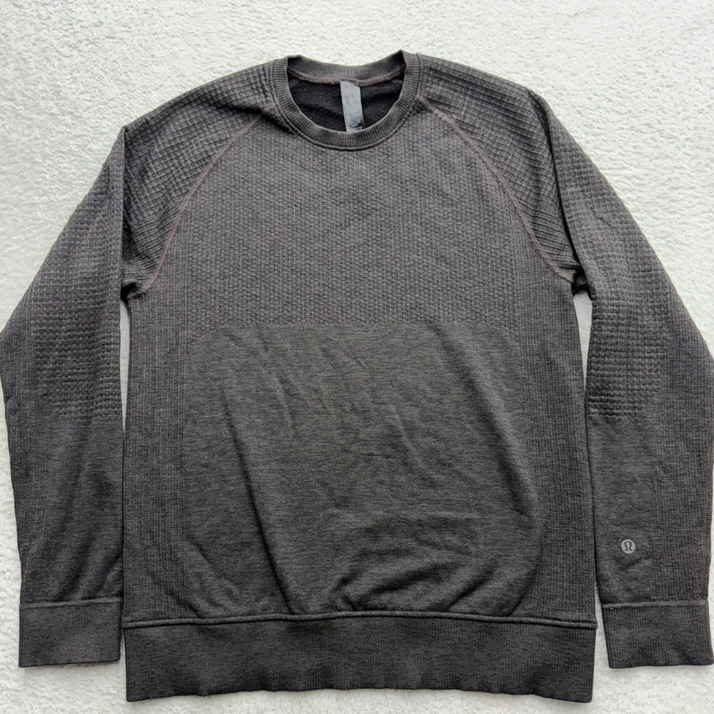 Lululemon‎ Engineered Warmth Crewneck Sweater Mens XS Grey Merino Wool LM3CDES